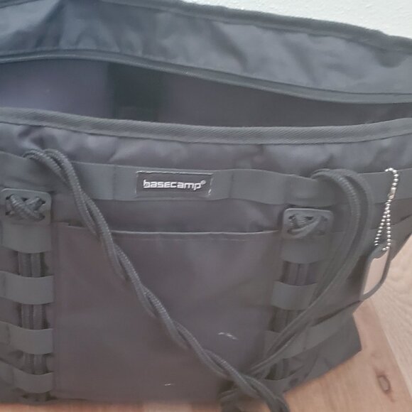 Basecamp Large Sturdy Black Tote Military Zipper Pockets 18" x 13" - Picture 1 of 7